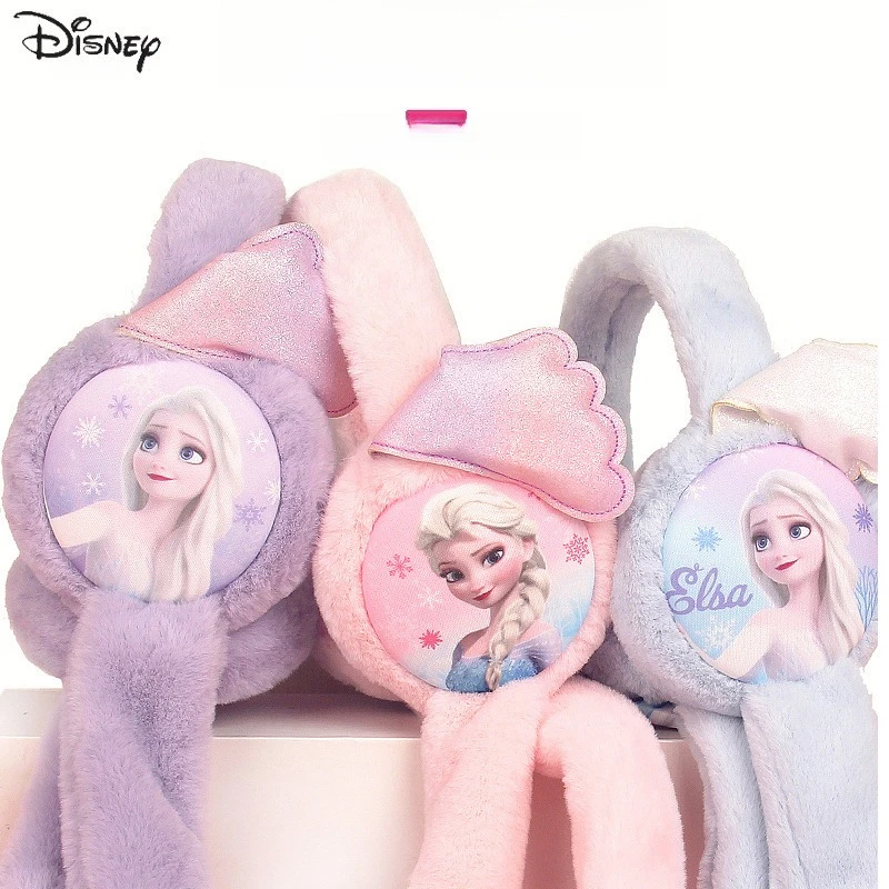 Miniso 디즈니 귀마개 얼음과 눈 공주 Aisa 어린이 이동 여성 겨울 따뜻한 귀 보호 및 따뜻한 귀 가방