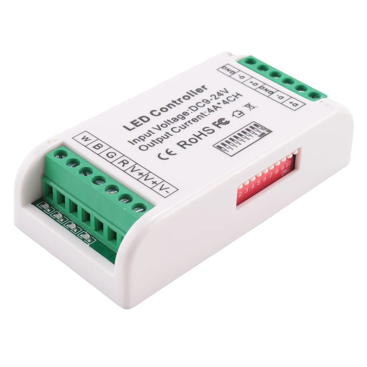 

T35C Mini 4 Channel RGBW Decoder 16A RGB RGBW Strip Controller 512 Dimmer Driver for LED Strip Lights DC9-24V