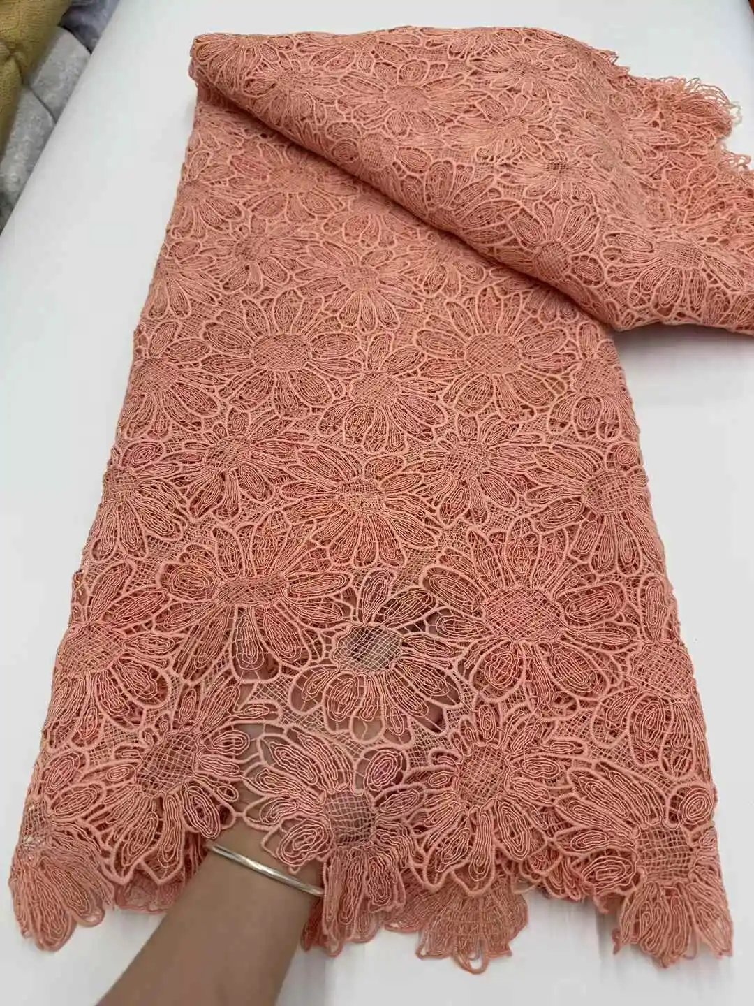 African Mesh Tulle Lace Fabric Nigerian Guipure Lace Fabric 5 Yard French Luxurious Dress for Women Wedding Dress Sewing