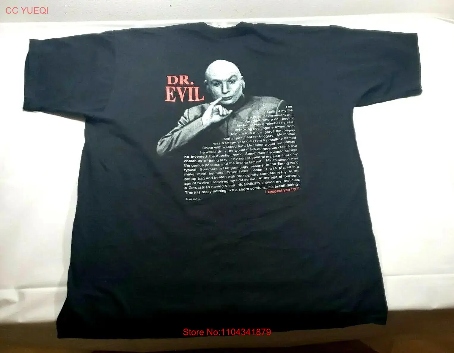 Vintage Dr. Evil Austin Powers 1999 Black T-Shirt Sz. XL