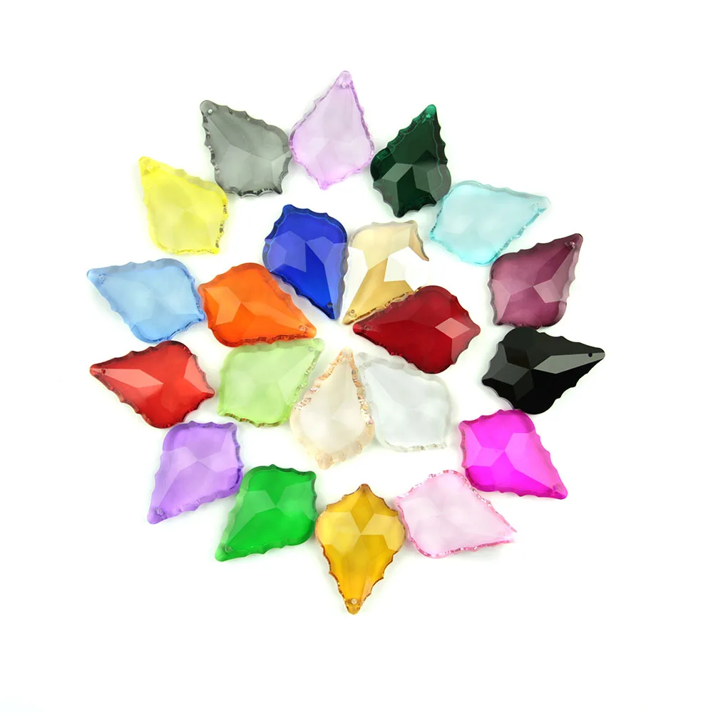 1pc Multicolor  Crystal Maple Leaf Pendant Chandelier Parts Lighting Prism for DIY Suncatcher Home Wedding Marrige Decoration