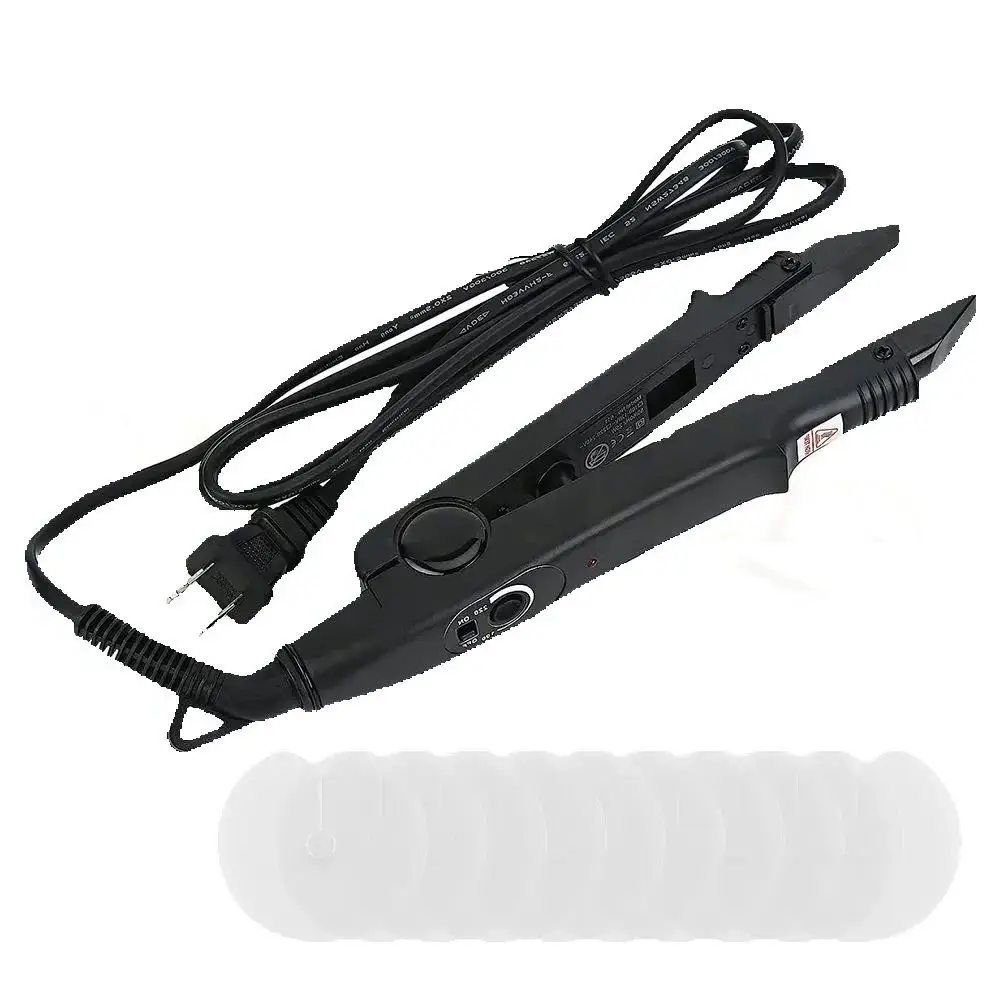 

ARLANY Hair Extension Connector Kit with 10Pcs Heat Shield Guards Fusion Keratin Heat Wand Melting Tool Flat Square Tip