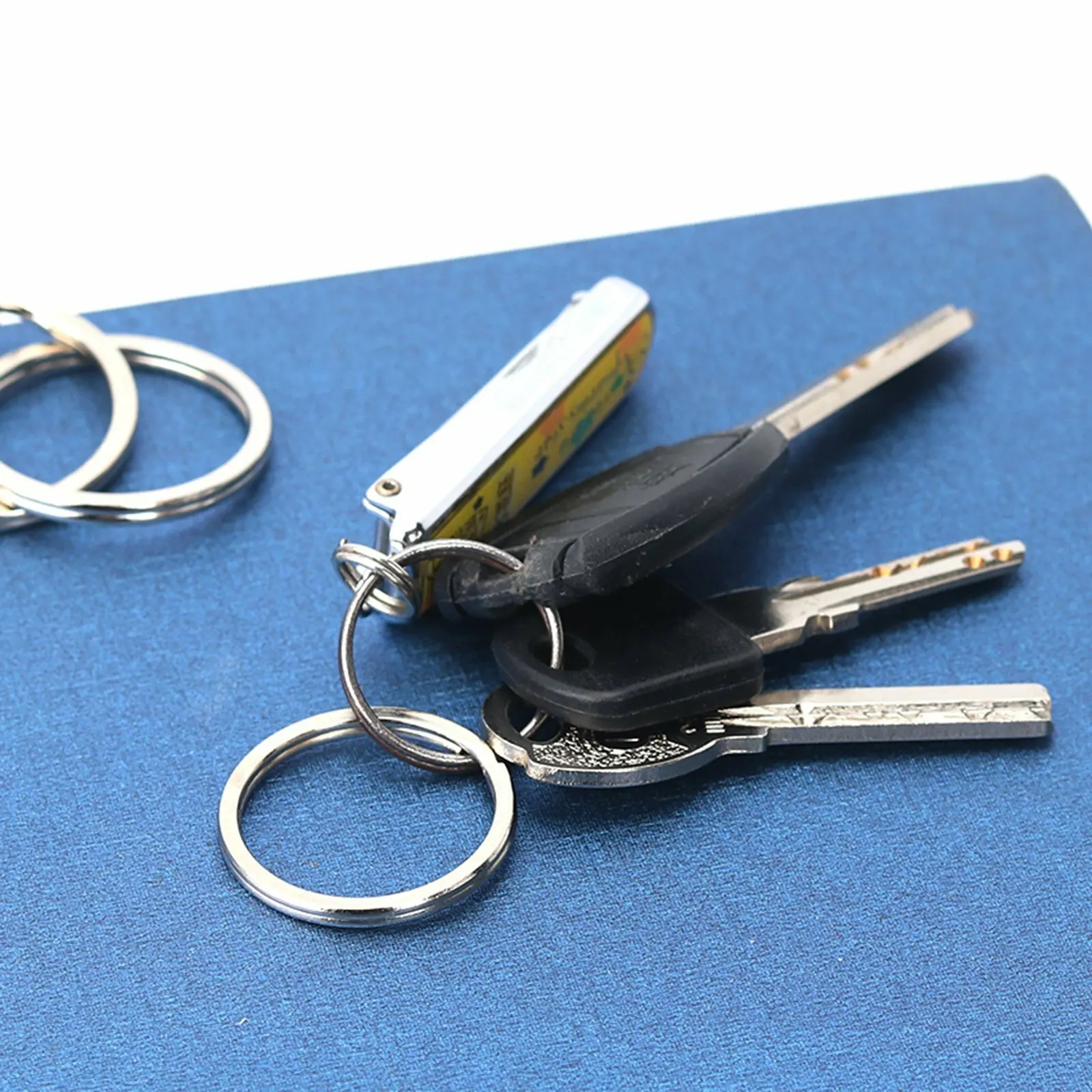 100Pcs Swivel Clasp Hooks with Split Key Rings, Alloy Metal Durable Keychain Clips for DIY Jewelry Craft Making 3