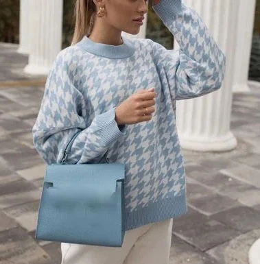 

Женский вязаный свитер цвета хаки с геометрическим рисунком, женский повседневный женский пуловер, свитер, женский осенне-зимний ретро-джемпер