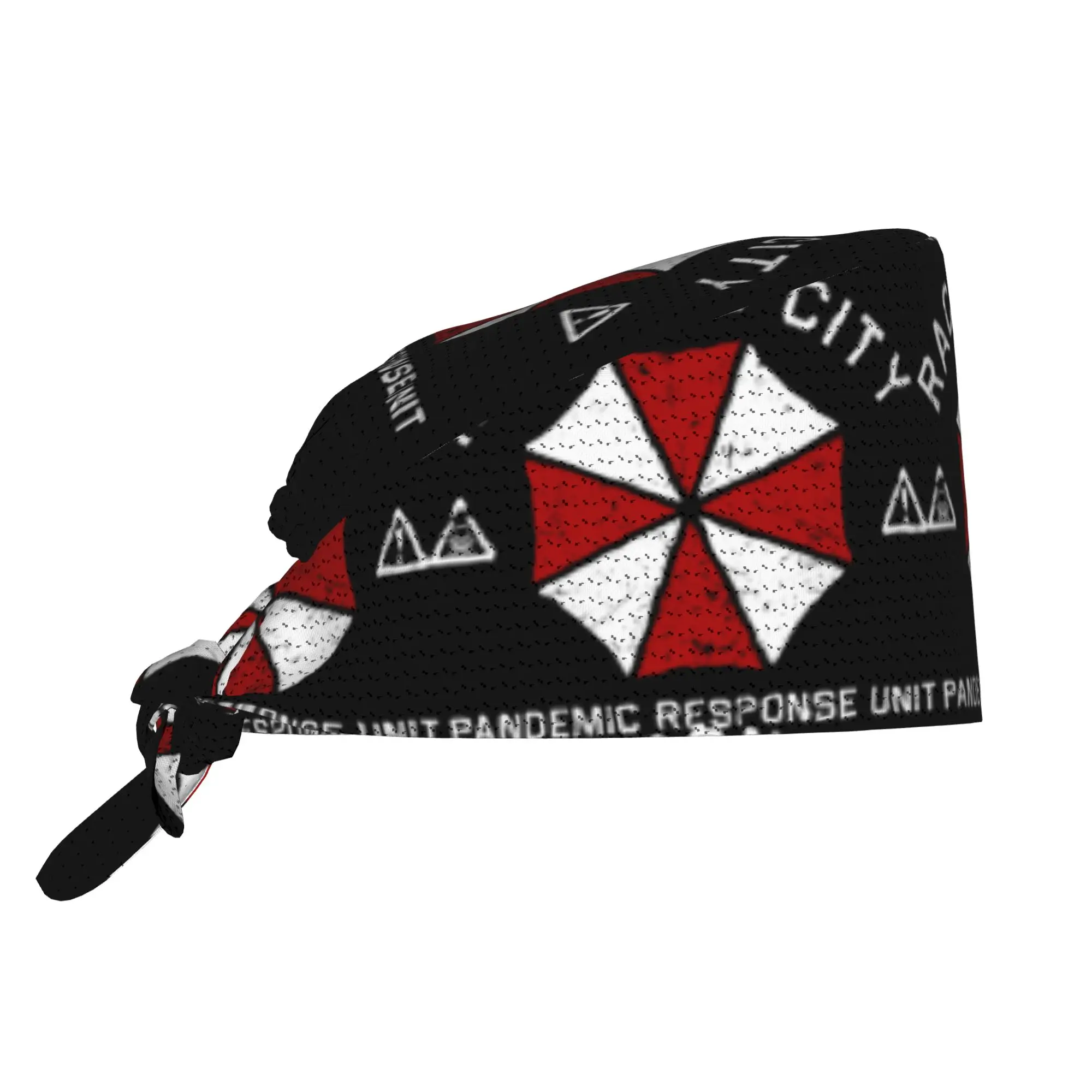 Umbrella Corporation Corp Breathable Nursing Work Cap Unisex Nursing Hair Hats Raccoon City Work Scrubs Hat for Medical Surgical