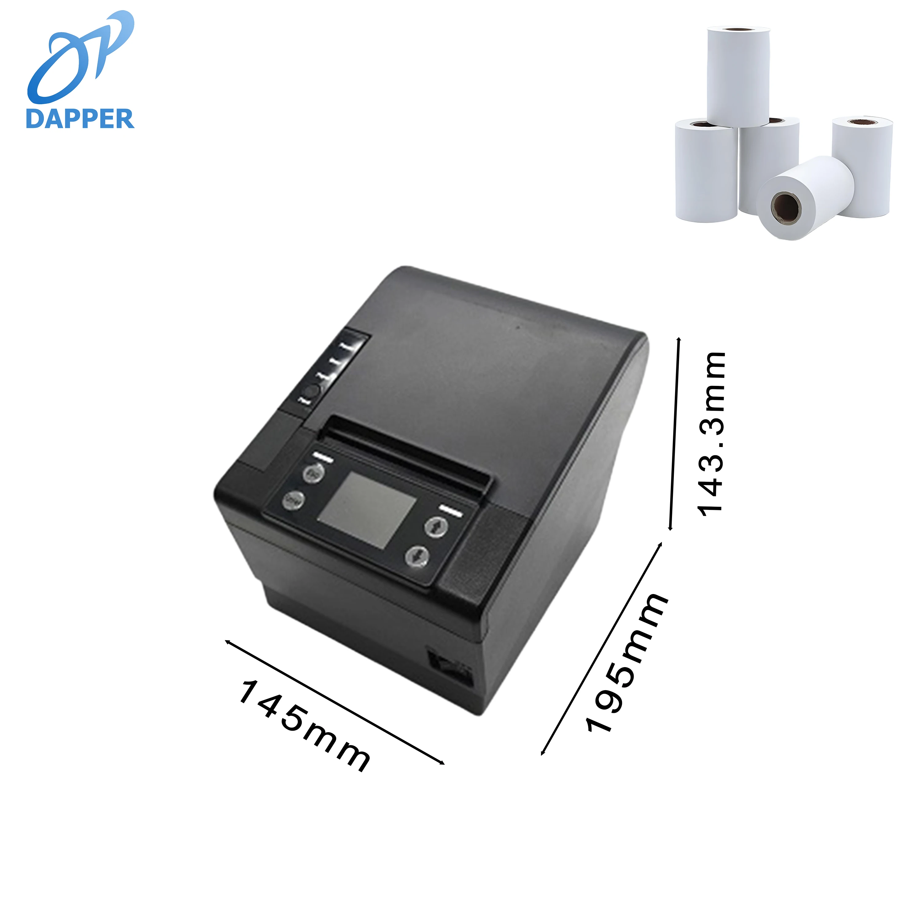 MQTT خادم طابعة الإيصالات الحرارية 80 مللي متر محول الطاقة واي فاي Pos سحابة طابعة شاشة LCD 12 أشهر 250 مللي متر/ثانية