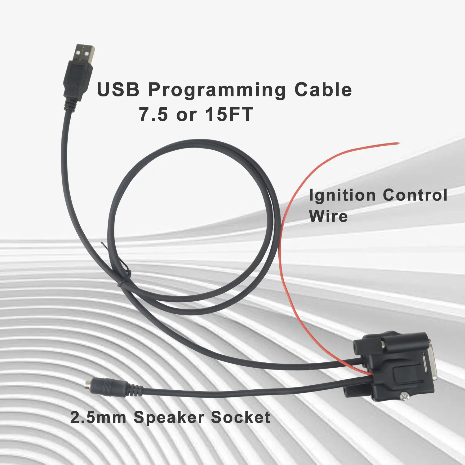 Walkie Talkie Program cable 3.5mm speaker socket cable Ignition sense wire 3 in 1 cable for motorola XTL5000 APX8500 APX7500