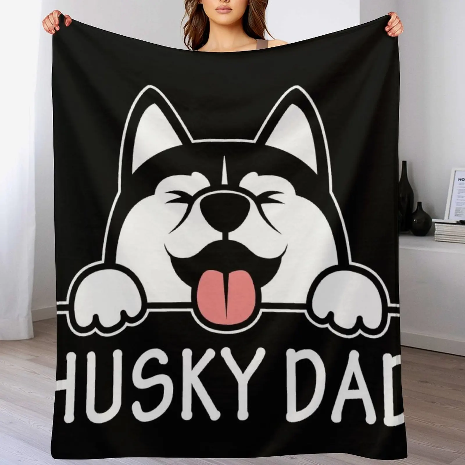 

Siberian Husky Dad Throw Blanket heavy to sleep Designers Soft Plush Plaid Sofa Throw Blankets