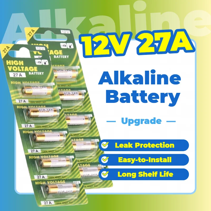 

Original 12V A27 Alkaline Battery for Remote Control Toy Doorbell, Equivalent to MN27 MS27 L828 V27GA K27A A27BP