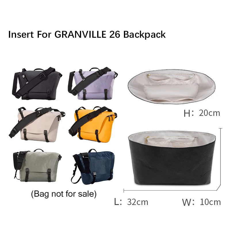 EverToner Inner Bags For A Gran-ville 26 Bag Dupont Paper Insert Bag Organizer Travel Portable Cosmetic Storage Bag Accessories