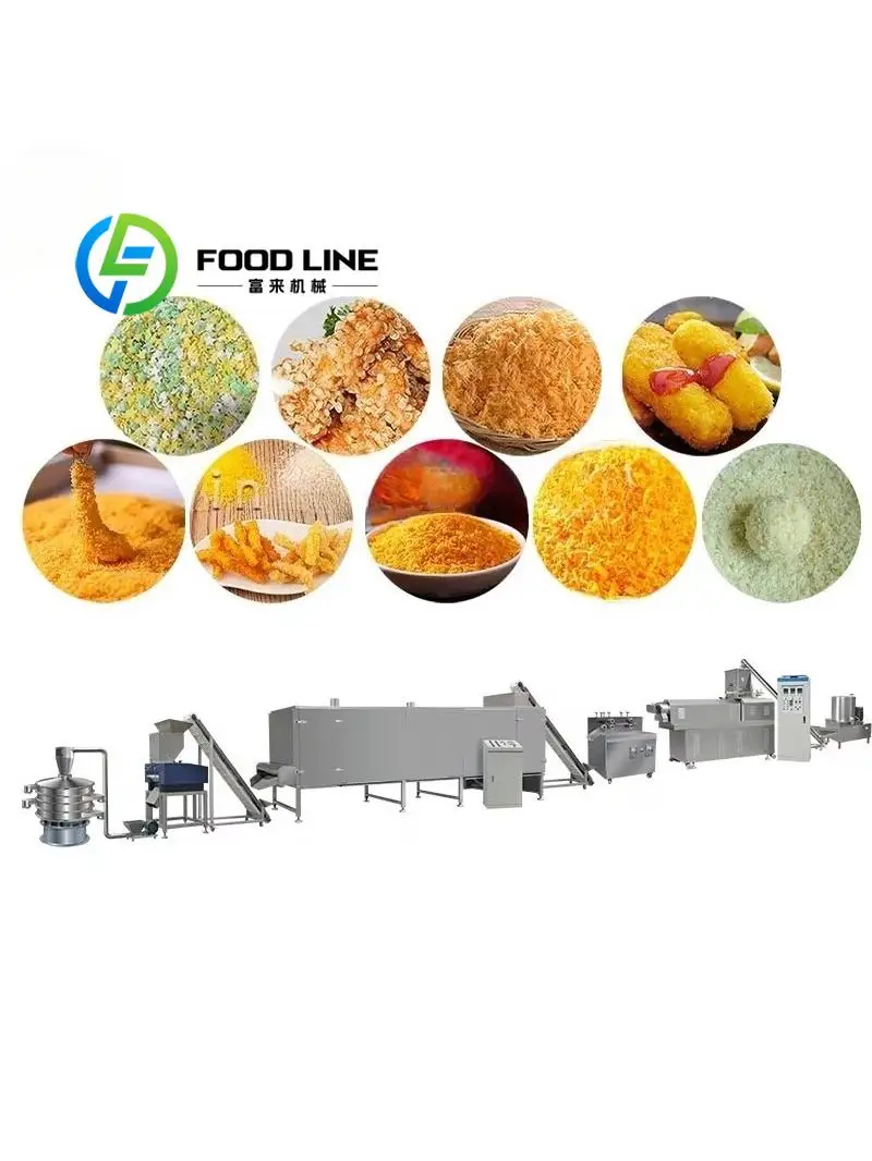 CE Certification Twin Screw Panko Bread Crumbs Maker Machine Bread Crumb Making Machine Automatic Breadcrumbs Production Line