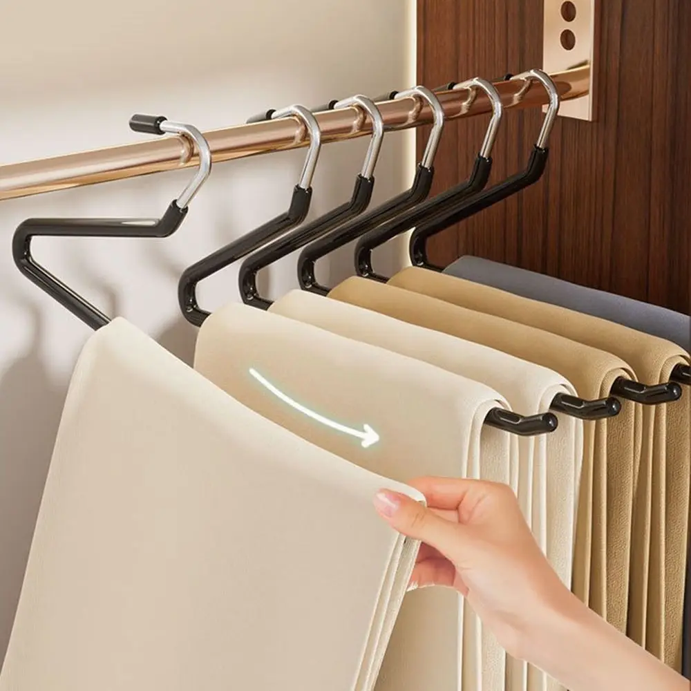 Picture 5: 20Pcs Multifunctional Metal Goose Shape Pants Hanger Anti Slip Space Saving Pants Rack Seamless Z-Shaped Pant Hangers for Home