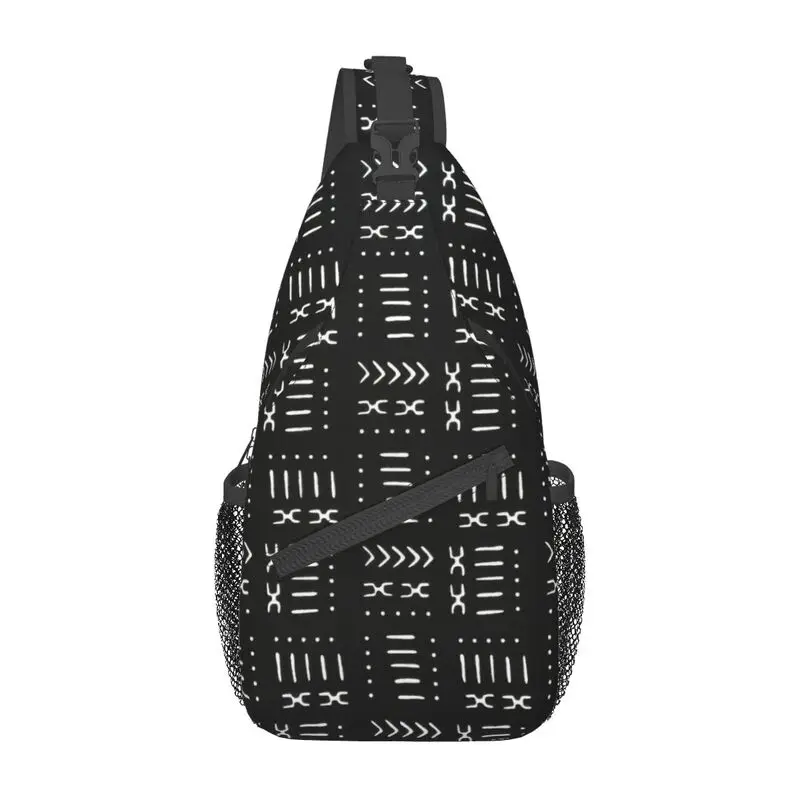 Bogolan-mochila cruzada para hombre, bolso de hombro personalizado para ciclismo, Camping, mochila de día, arte de Triba étnico africano