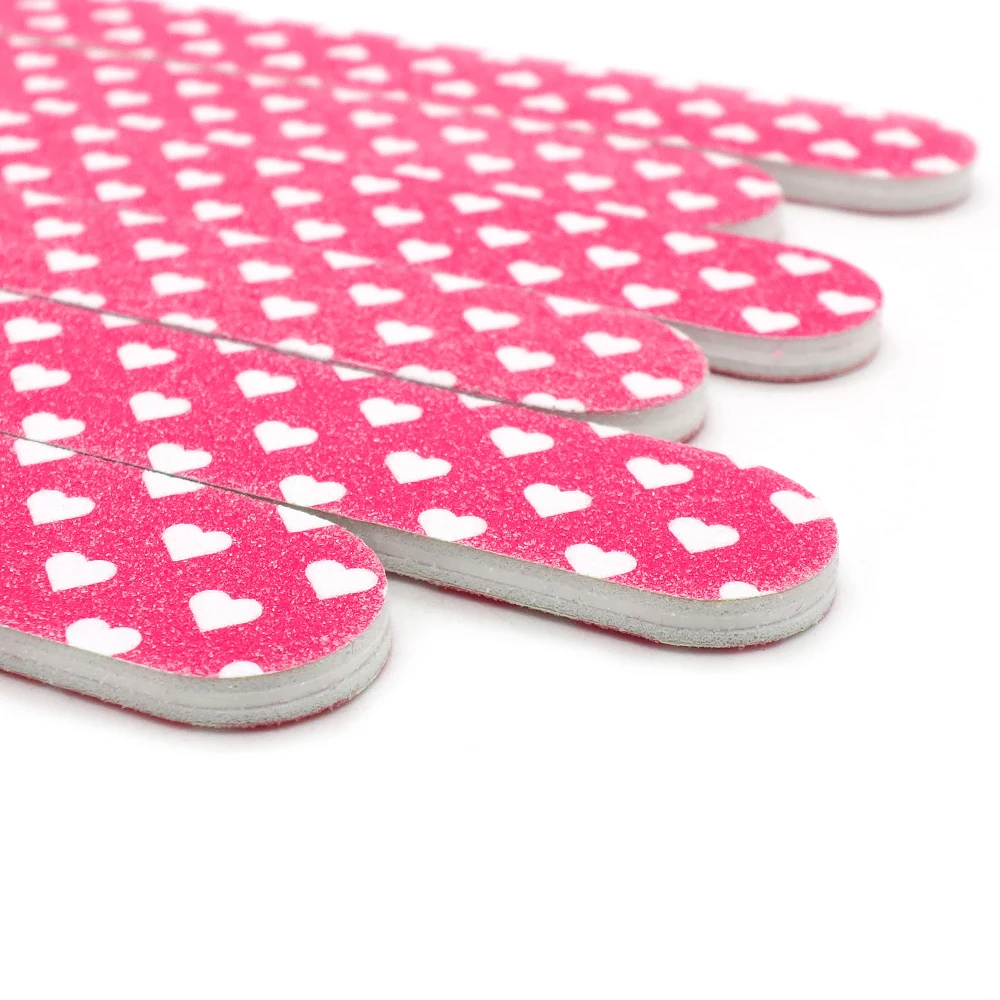 6Pcs/12Pcs Professional Nail Files Set 180/180 Grit Straight Red Sandpaper File Buffer For Manicure Nails Accessories And Tools