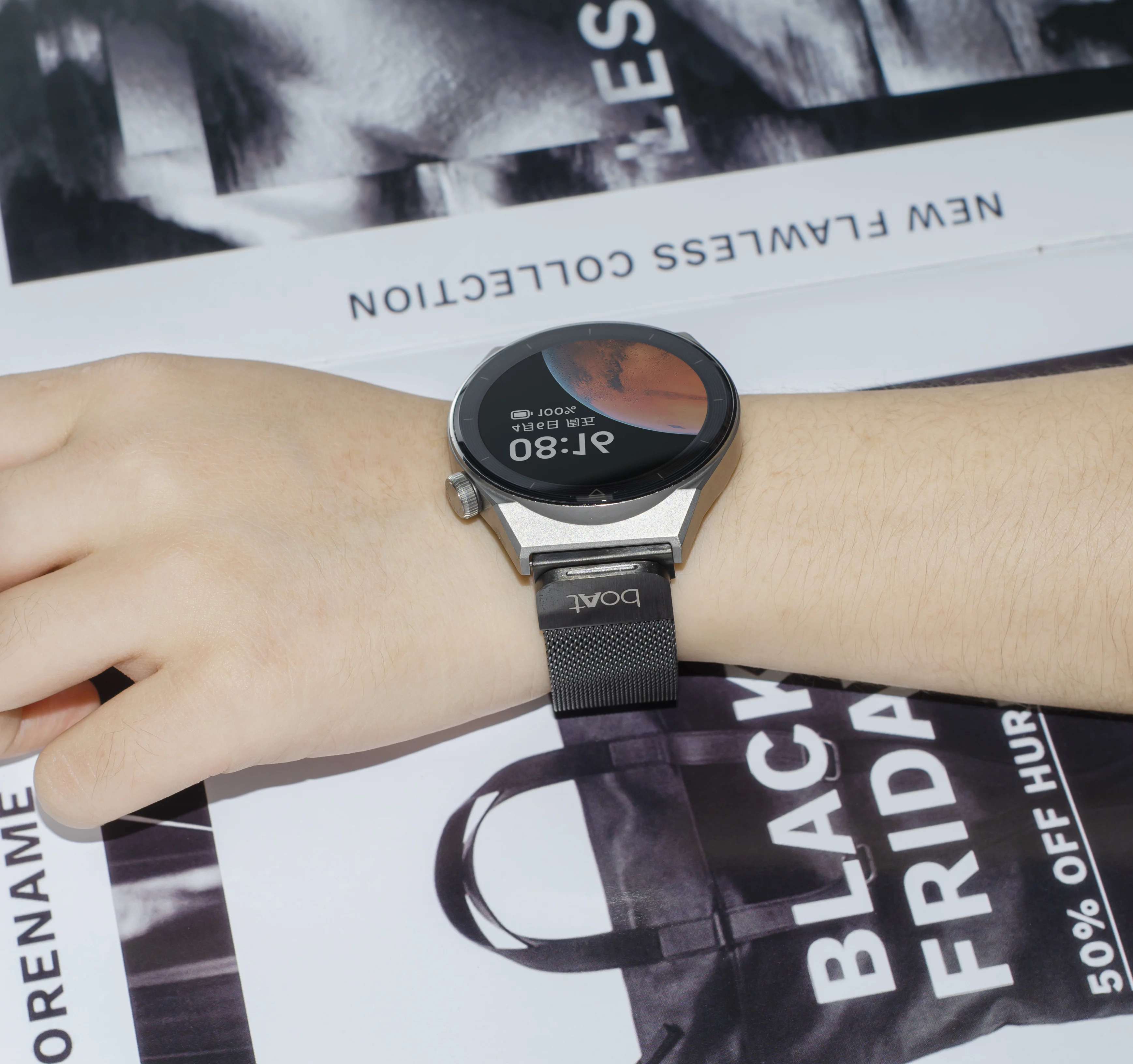 고품질 보트 밀라노 루프 스트랩, 삼성 갤럭시 워치 어메이즈핏 샤오미 화미 가민, 22mm