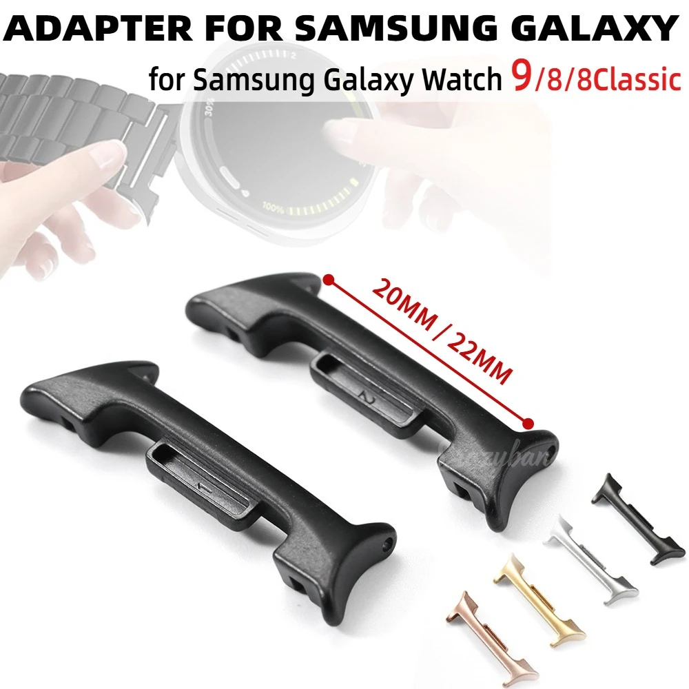 1 Pair Adapter for Samsung Galaxy Watch 9 8 44mm 40mm Metal Stainless Steel Connectors Samsung Watch 8 Classic 46mm Accessories