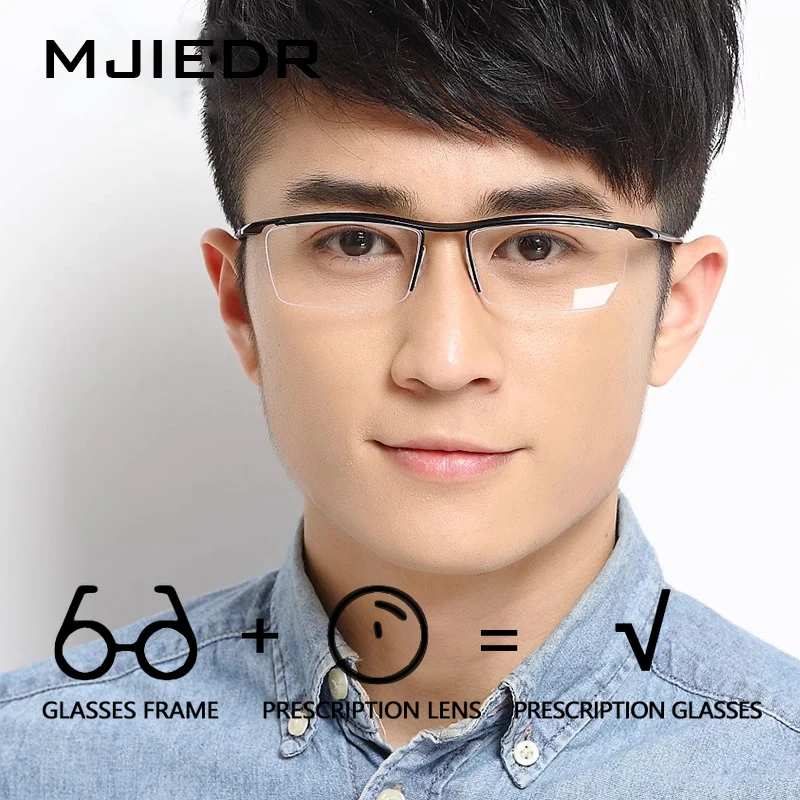 MJIEDR Fahion Rectangle Pure Titanium Progressive All Prescription Glasses for Anti Reflective Ultraviolet Optical Eyeglasses