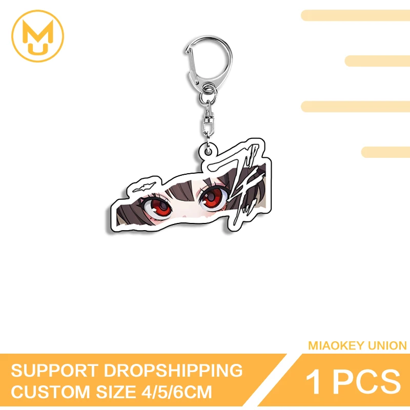 Megumin Eye Peeker Stainless Steel Chain Amusing Playful Pendant Keyring HD Pattern Ingenious Suitable For Keepsake Gift