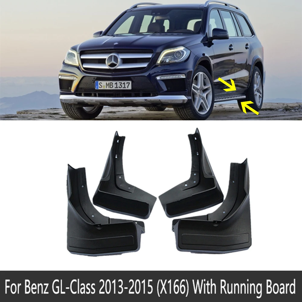 4 PCS Car Mudflaps for Mercedes Benz GL 450 350 Class X166 2013 2014 2015 Car Mud Guard Flaps Splash Flap Mudguards Accessories