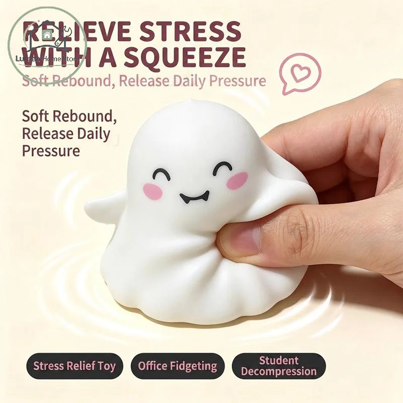 Ghost Squeeze  Toy Soft Sensory Fidget Stress Reliever for Halloween Gift Adult Office Decompression