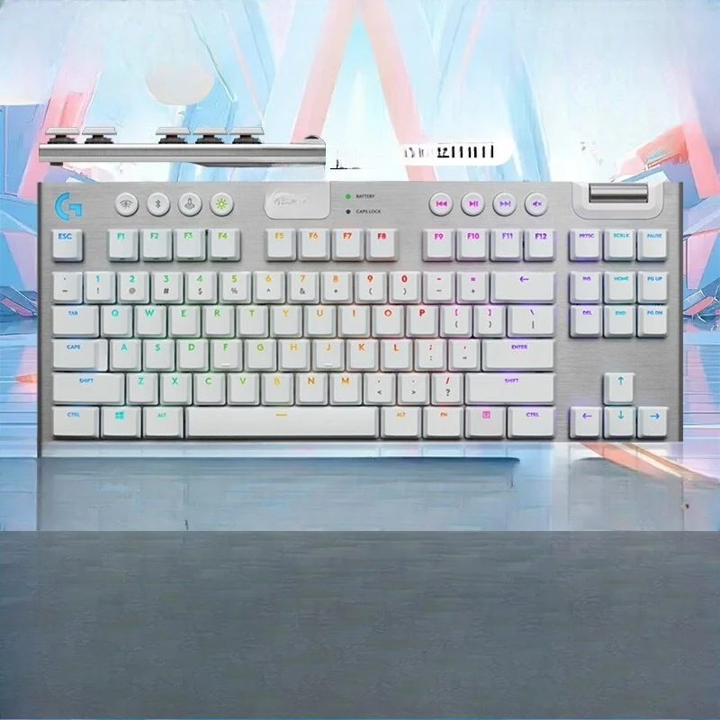Mechanical keyboard Wireless Bluetooth three-mode connection 87-key RGB glare fast ultra-thin low-axis ultra-thin keyboard