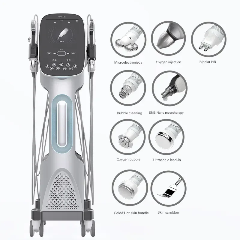 

9 in 1 Hydra Star Aqua Facial Care Machine Bubble Oxygen Water Peeling Cleanse Firming Blackhead Dirt Removal Beauty Spa Device