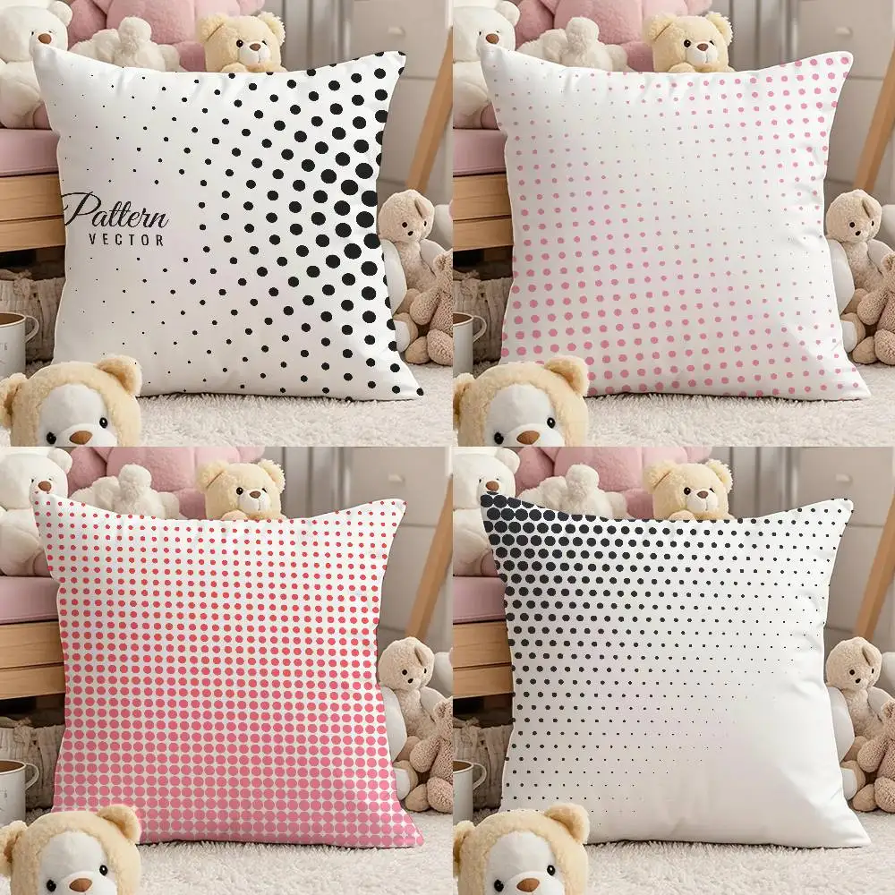 

Dot Texture Anime Pillow Case Comfort Sofa Bed Silky Elegant Invisible Zipper Custom Decorative Cushion Cover