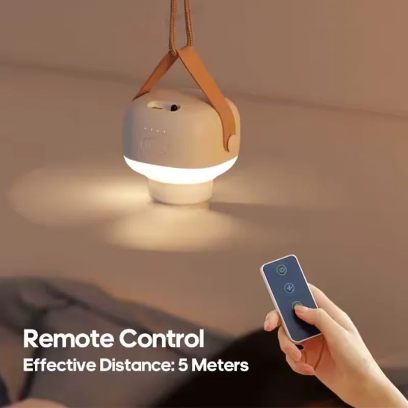 7200 مللي أمبير مروحة سقف محمولة للتخييم المنزل خيمة التهوية برودة مروحة كهربائية قابلة للشحن مع جهاز التحكم عن بعد LED الإضاءة #5