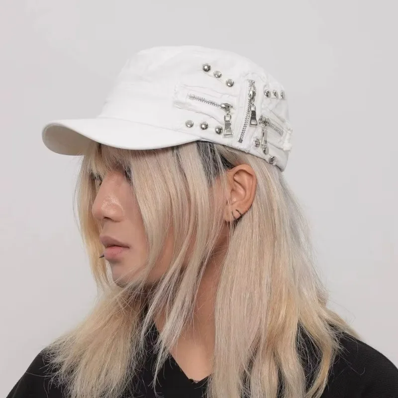Wash and Make Old Rivet Hats for Spring and Autumn Niche Willow Ding Flat Top Hats Street Abi Duck Tongue Hats