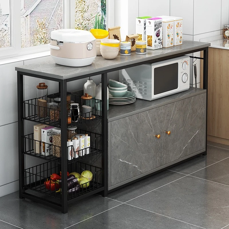 Kitchen shelf Floor-to-ceiling multi-layer locker Multifunctional cabinet Vegetable cutting table Household storage cabinet
