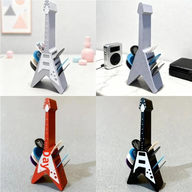 New 3D Printed Guitar Picks Holder Box Organizer Display Case Guitar Pick Storage Box Portable Design Storage Solution