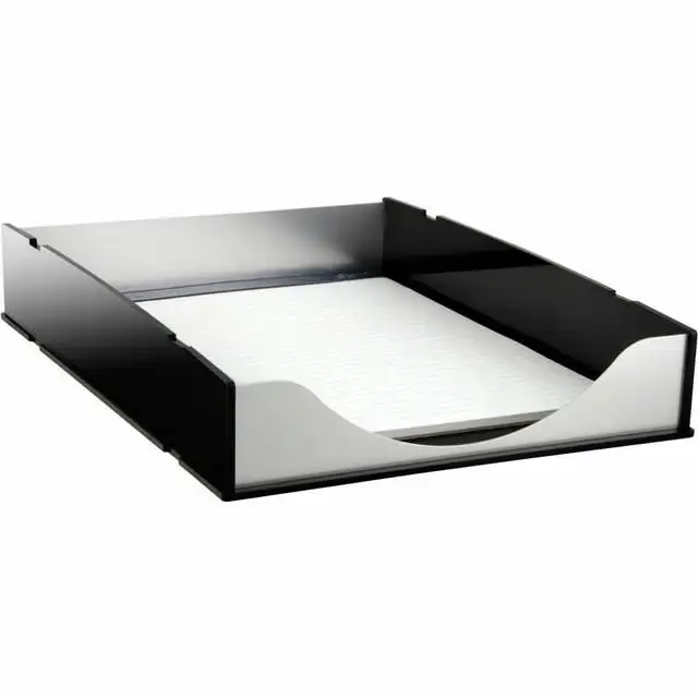 

Kantek Letter Tray, Black Acrylic and Aluminum, 13.25-inch x 10.25-inch x 2.25-inch