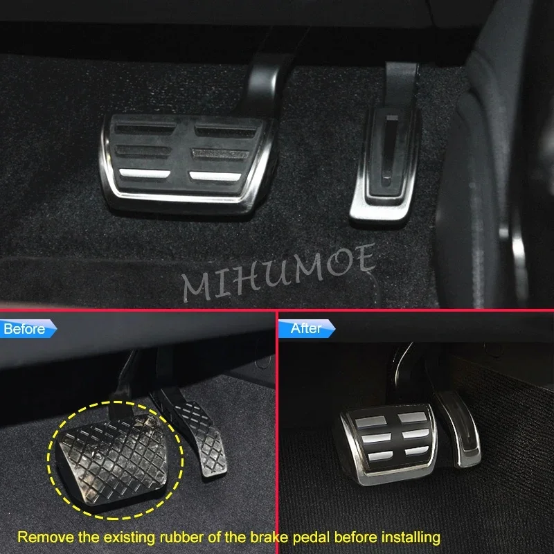 LHD Gas Brake Pedal Cover For Audi Q5 Q7 Q8 A4 A5 Sportback/Coupe/Cabriolet A6 A7 Volkswagen Touareg Porsche Cayenne Coupe