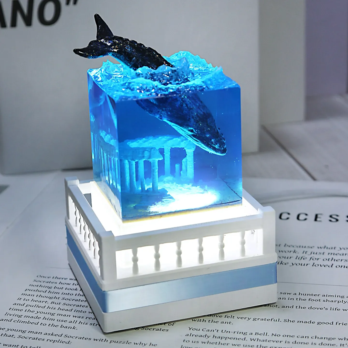 Creative Ocean Whale Healing Resin Ornament Home Desktop Decoration Crafts Exquisite Gifts