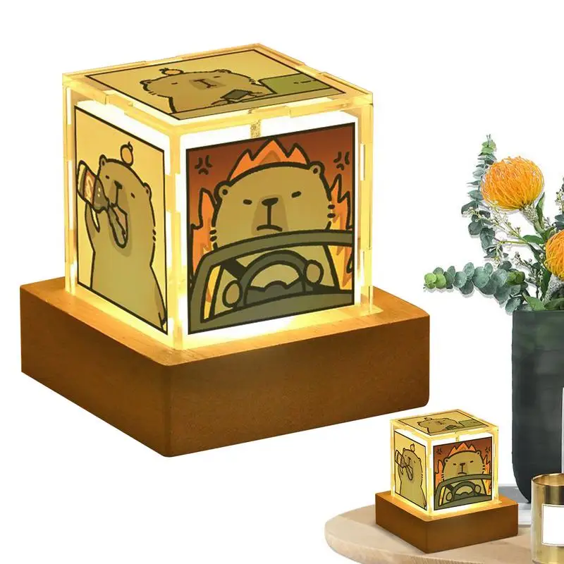 

Capybara Lamp Cute Animal Desk Light Portable USB Powered Desk Light Adorable Capybara Bedroom Atmosphere Light Kawaii