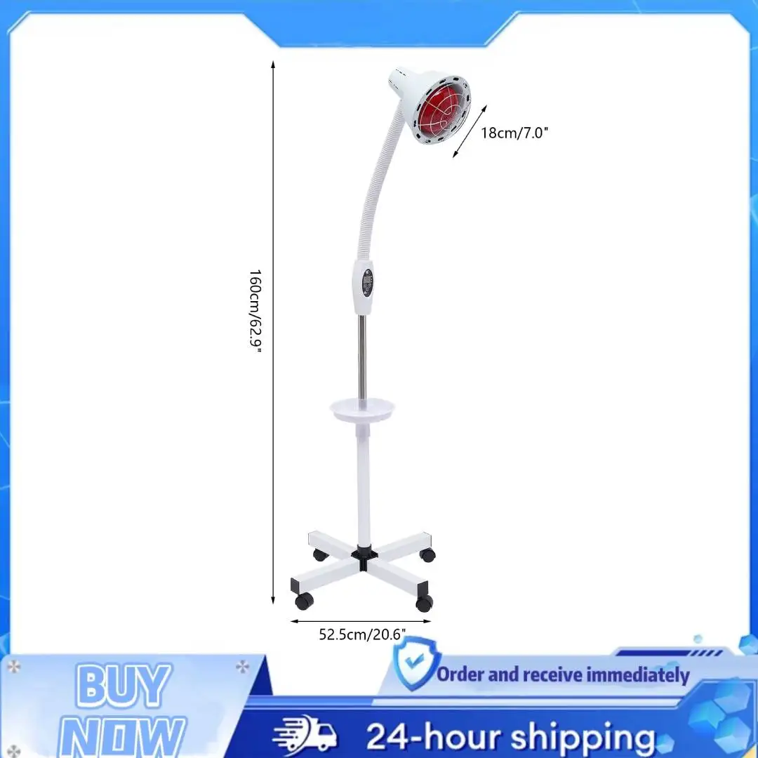 

Инфракрасная терапевтическая лампа с обзором 360 градусов ° Вращающаяся на 5 колесах подставка с инфракрасной лампой 275 Вт для снятия боли и мышечных дискомфортов
