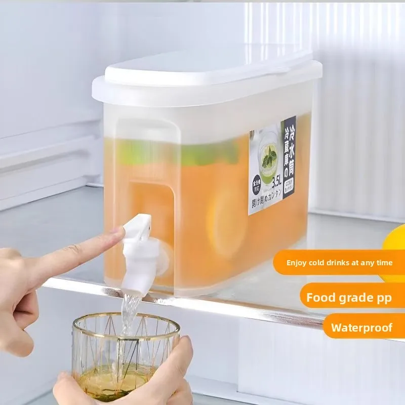 Бытовой холодильник большой емкости 3,8 л, диспенсер для напитков с краном, чайником для воды, глечиком для сока и ведром для холодной воды
