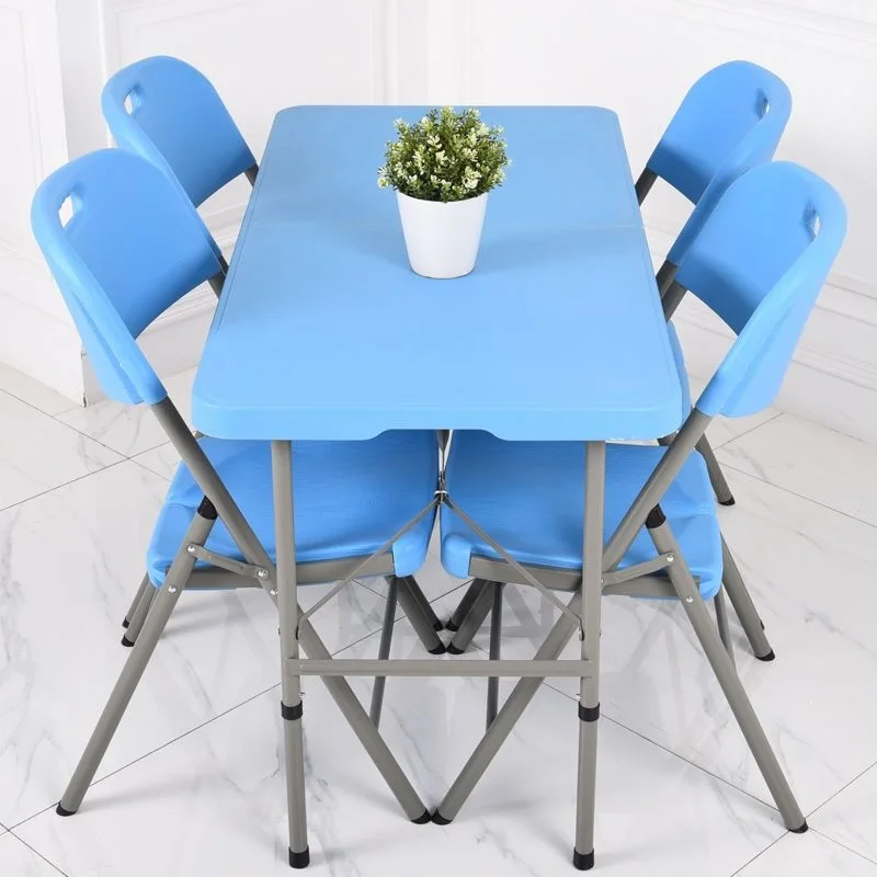 tables and chairs outdoor portable, rectangular simple foldable table stall portable plastic table household dining table