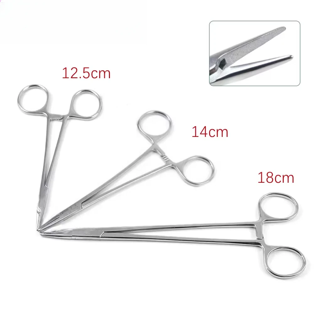 1Pc 14/16cm uchwyt na igły dentystyczne szczypce ortodontyczne pęseta zacisk hemostatyczny ze stali nierdzewnej prosty dentysta instrument chirurgiczny — zdjęcie 6
