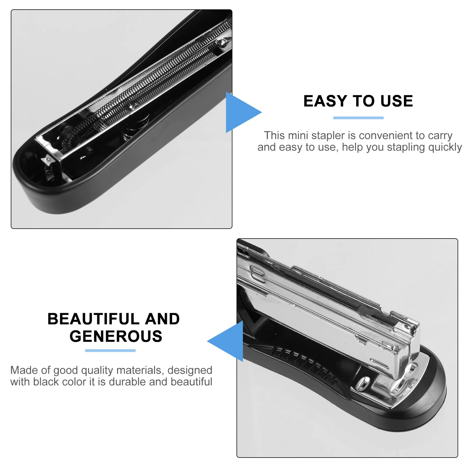 4 قطعة دباسة سوداء عملية محمولة باليد لوازم مكتبية ديكور سطح المكتب سهلة الاستخدام أداة تجليد المدرسة #4