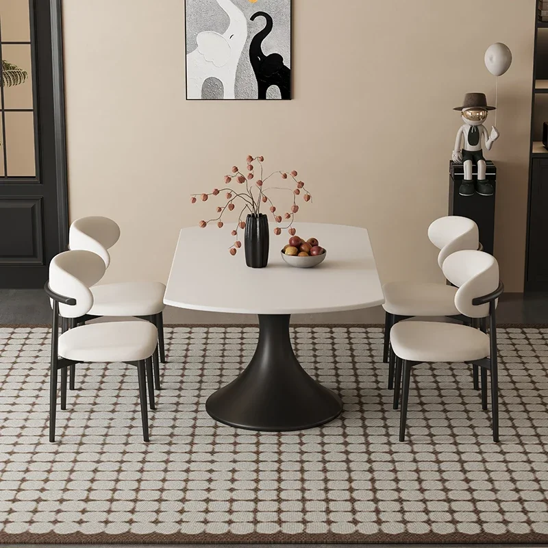 Round Design Dining Table Special Extendable Restaurant Modern Dining Table Center Newclassic Table A Manger Kitchen Furniture