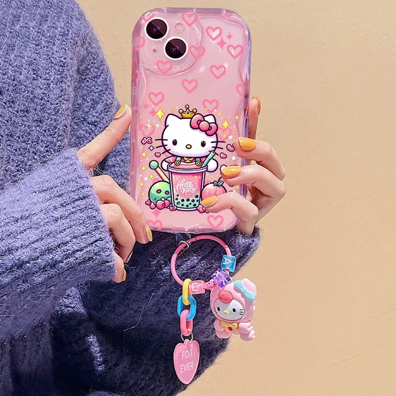 Hello Kitty Pendant Case For Motorola G84 G52 G60 E14 G54 Edge 50 Fusion Pro Ultra G04 G24 G14 G53 G22 G35 G05 G34 G75 G15 G30