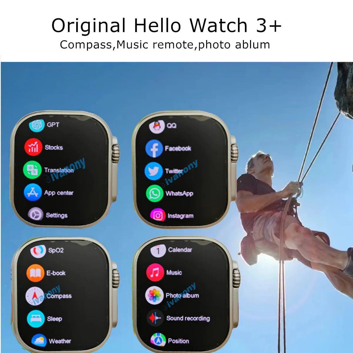 ساعة ذكية جديدة Hello 3 Plus Ultra 2025 مكالمة بلوتوث دائمًا على العرض 49 مللي متر 4 جيجابايت ROM Compass Amoled ساعة ذكية لنظام Android IOS