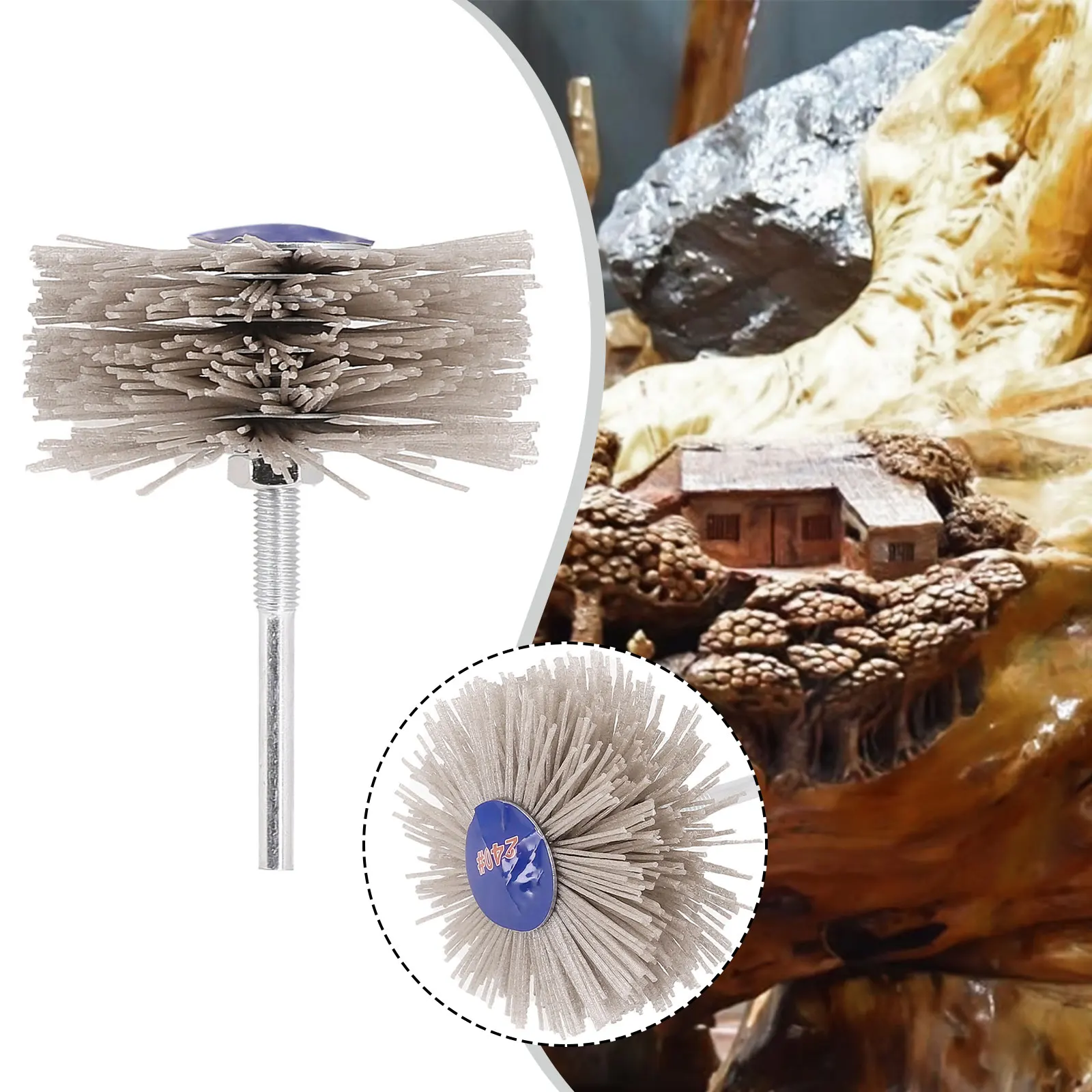 Abrasive Nylon Wheel Brush 80mm Grinding Wheel Brush Nylon Polishing Abrasive Rotary Woodworking Tools 80-600 Grit
