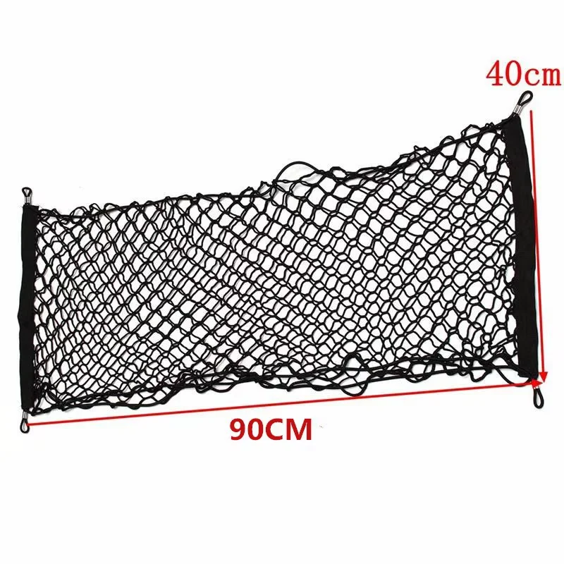 90x40cm Mesh Rack Universal Car Trunk Rear Storage Luggage Nylon Elastic Mesh Strap Hook Pocket Car Trunk Organizer image 4