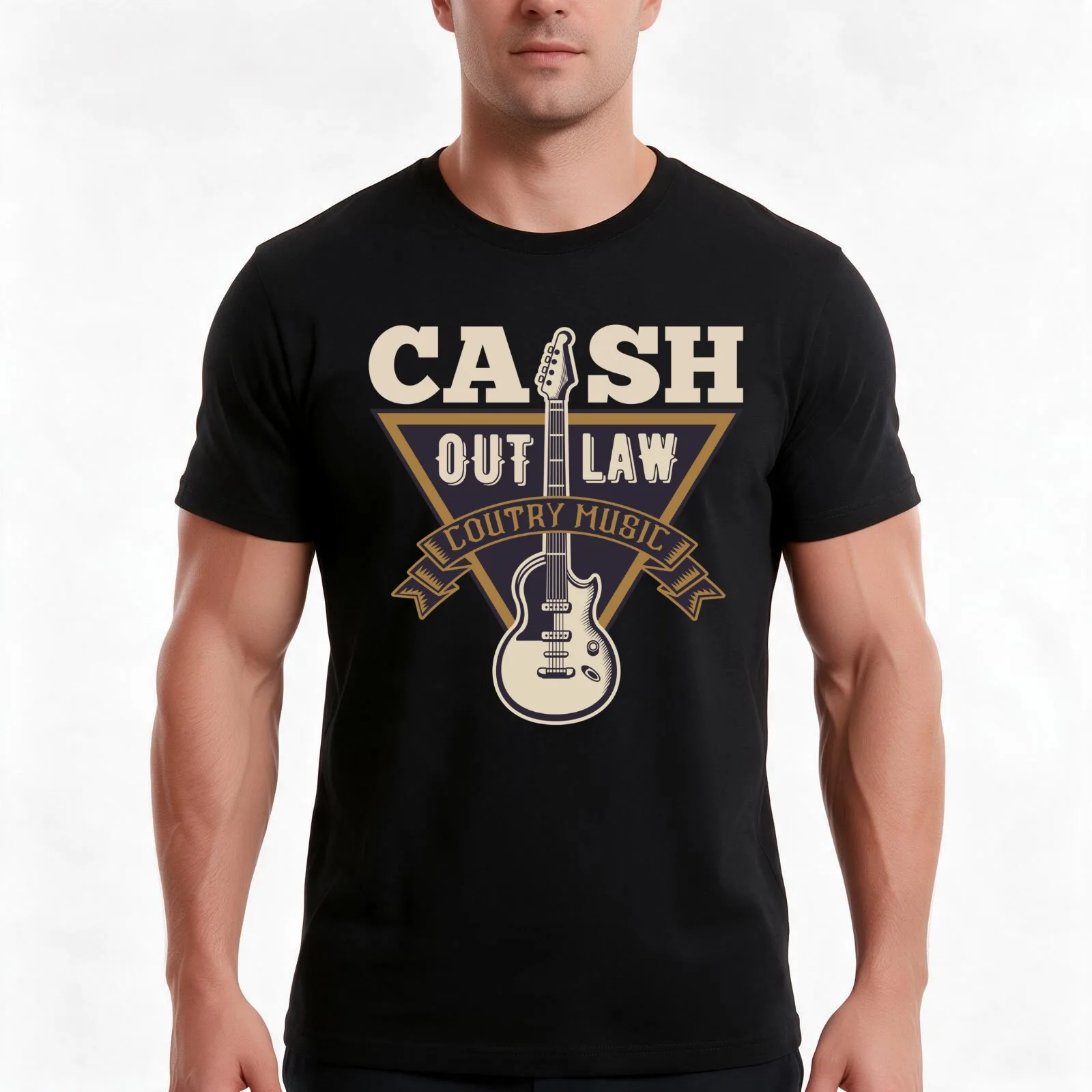 Cash Outlaws Country Music T-Shirt, Summer Casual Cotton Tee, Oversized Streetwear Tops, Vintage Graphic Print, Unisex Men Women