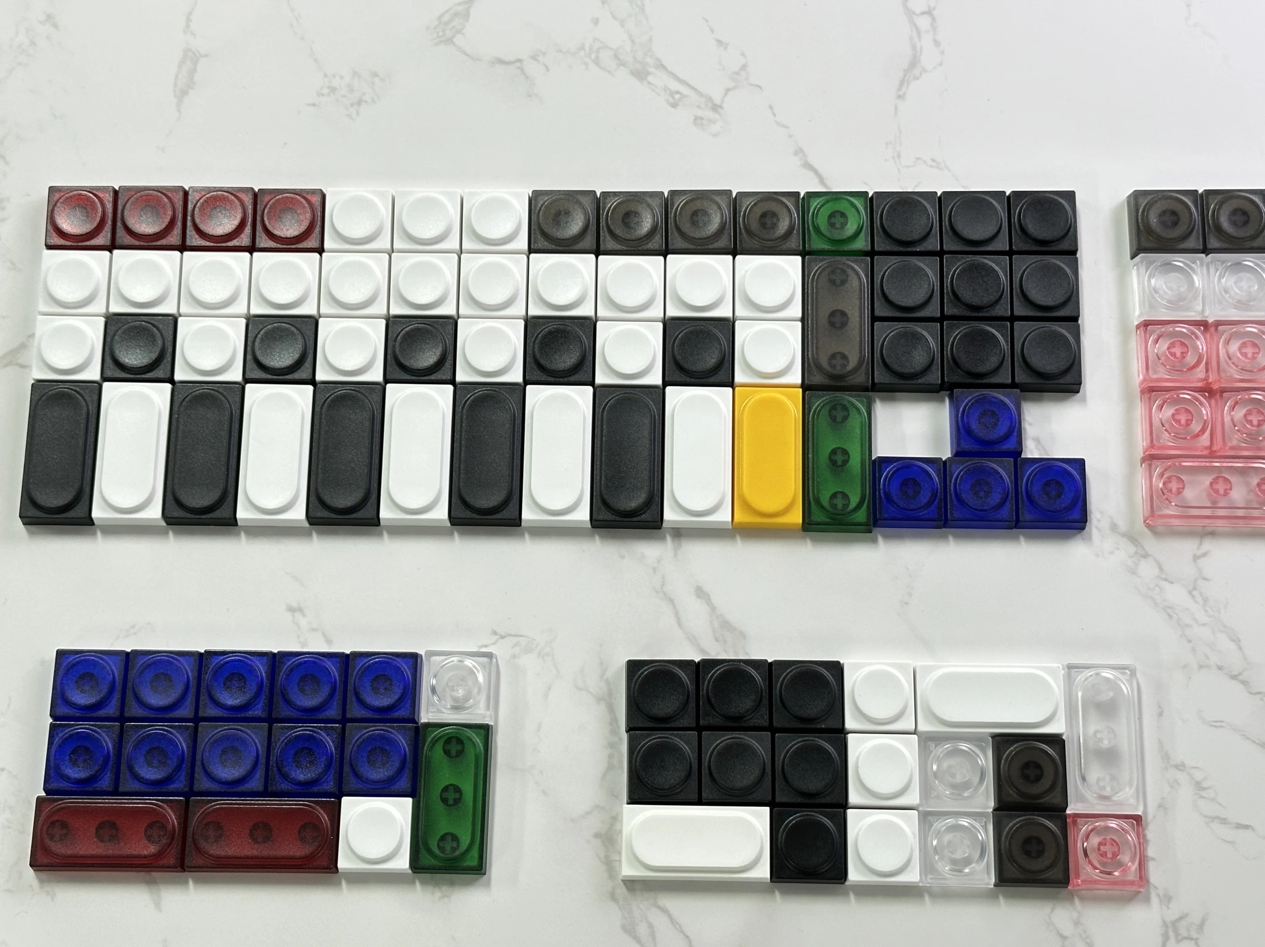 Doys color building block toy keycap 1U no engraving 16 colors transparent matte German PC mechanical disc keycap