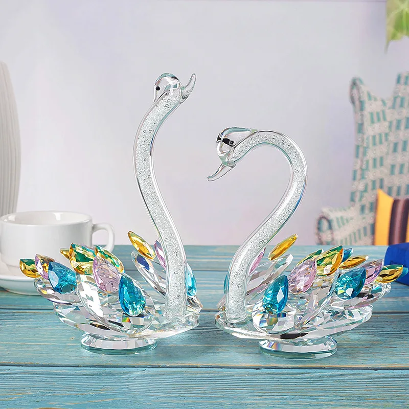 New Crystal Swan Creative Living Room Entrance Decoration TV Cabinet Wine Cabinet Window Home Decoration Wedding Gift