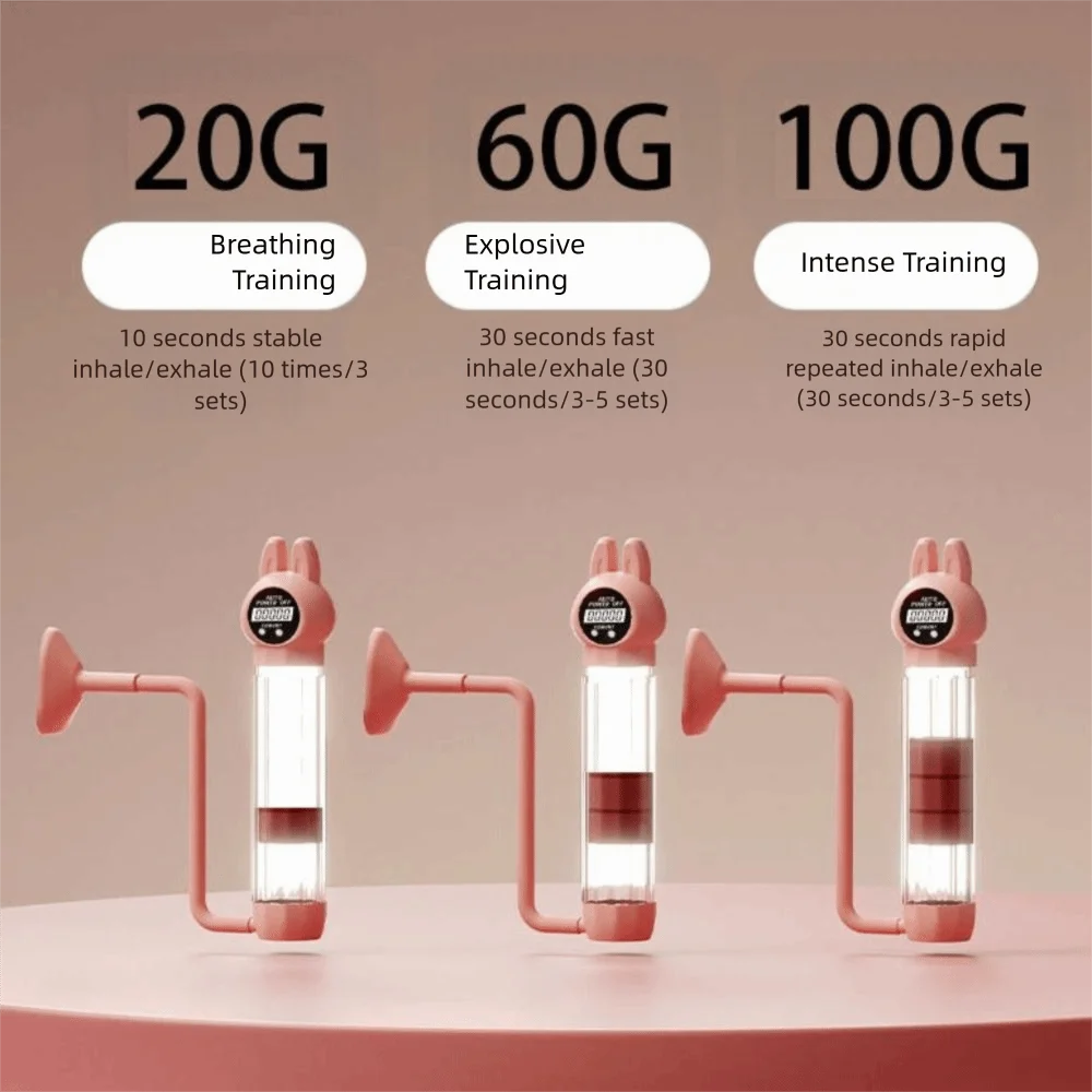 Adjustable Resistance Breathing Dumbbell Trainer Deep Breathing Ergonomic Design Lung Capacity Expander Practical With Counter