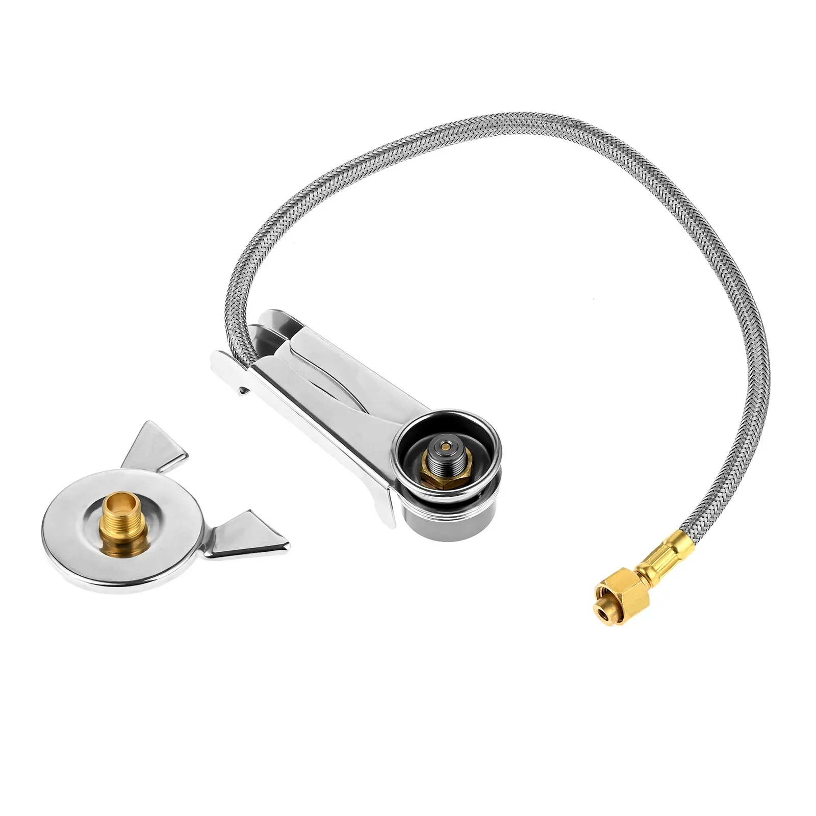1set Long Gas Tank Adapter CB Can Connection Bracket Durable Alloy Connector for CB can to Integrated Gas Stove Portable Camping